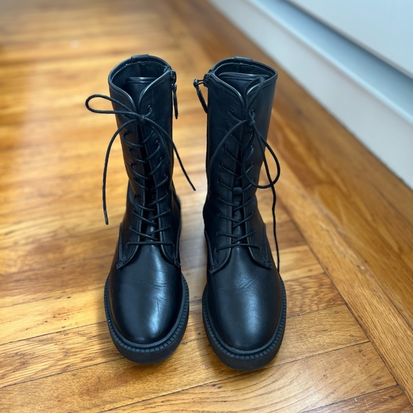 Vince Kady Lace-Up Leather Booties - 6M - Picture 4 of 12